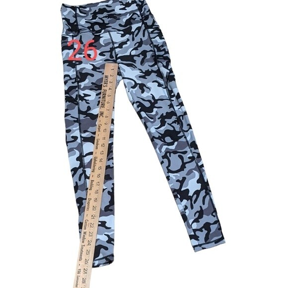 Nicole Miller high waisted camo print work out yoga pants size small - Picture 5 of 7